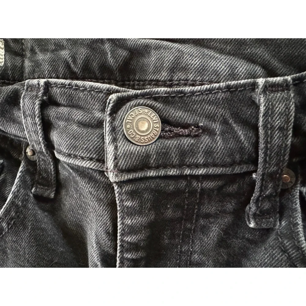 Levis Premium Jeans Faded Black Denim Five Pocket Pants Mens Size 26x10 Rise